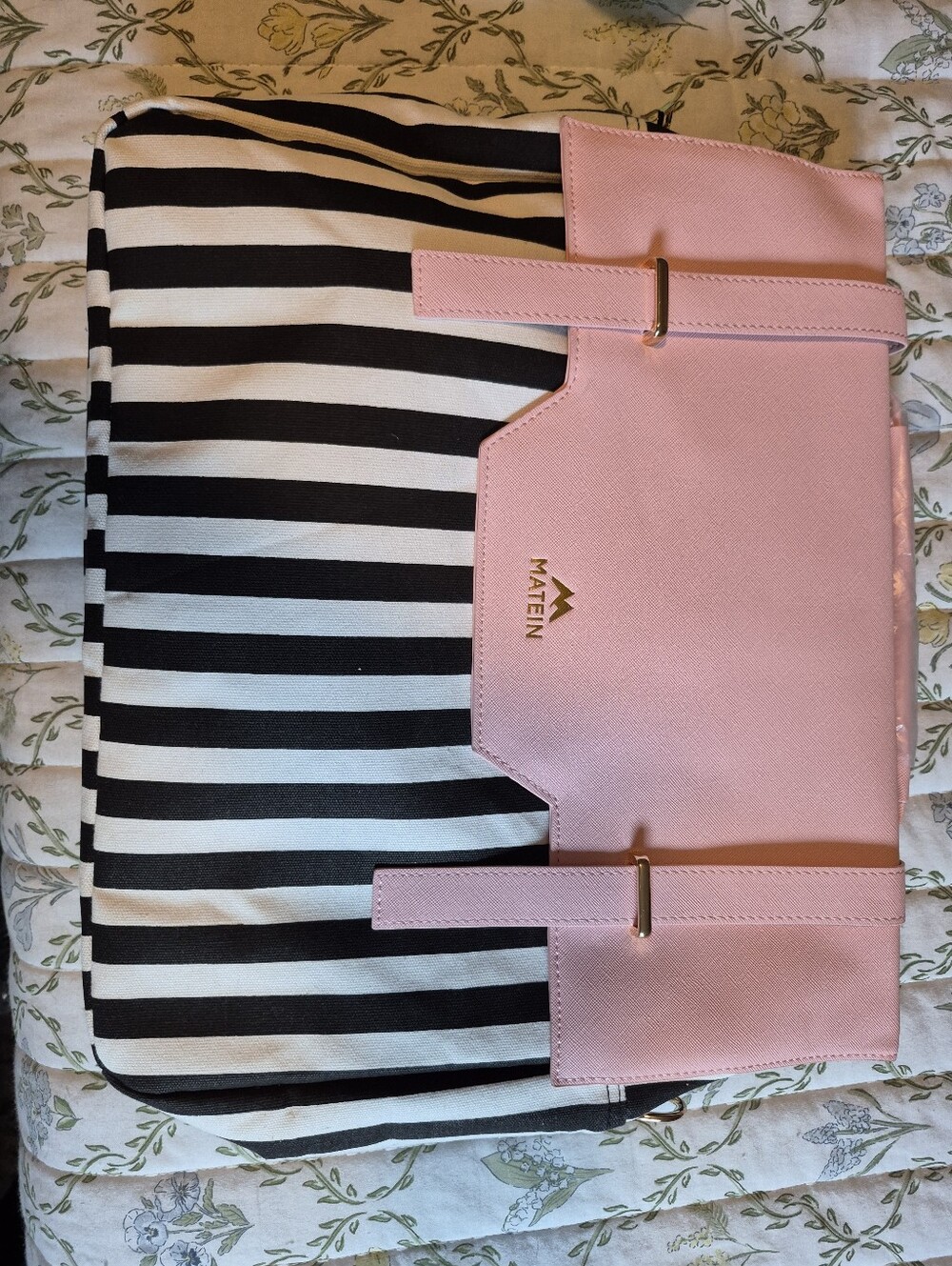Pink & Black-White Striped Women’s Tote Or Laptop Bag
